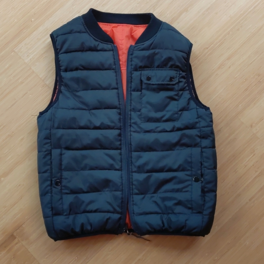 Men's Reversible Vest Jacket Navy|Orange S